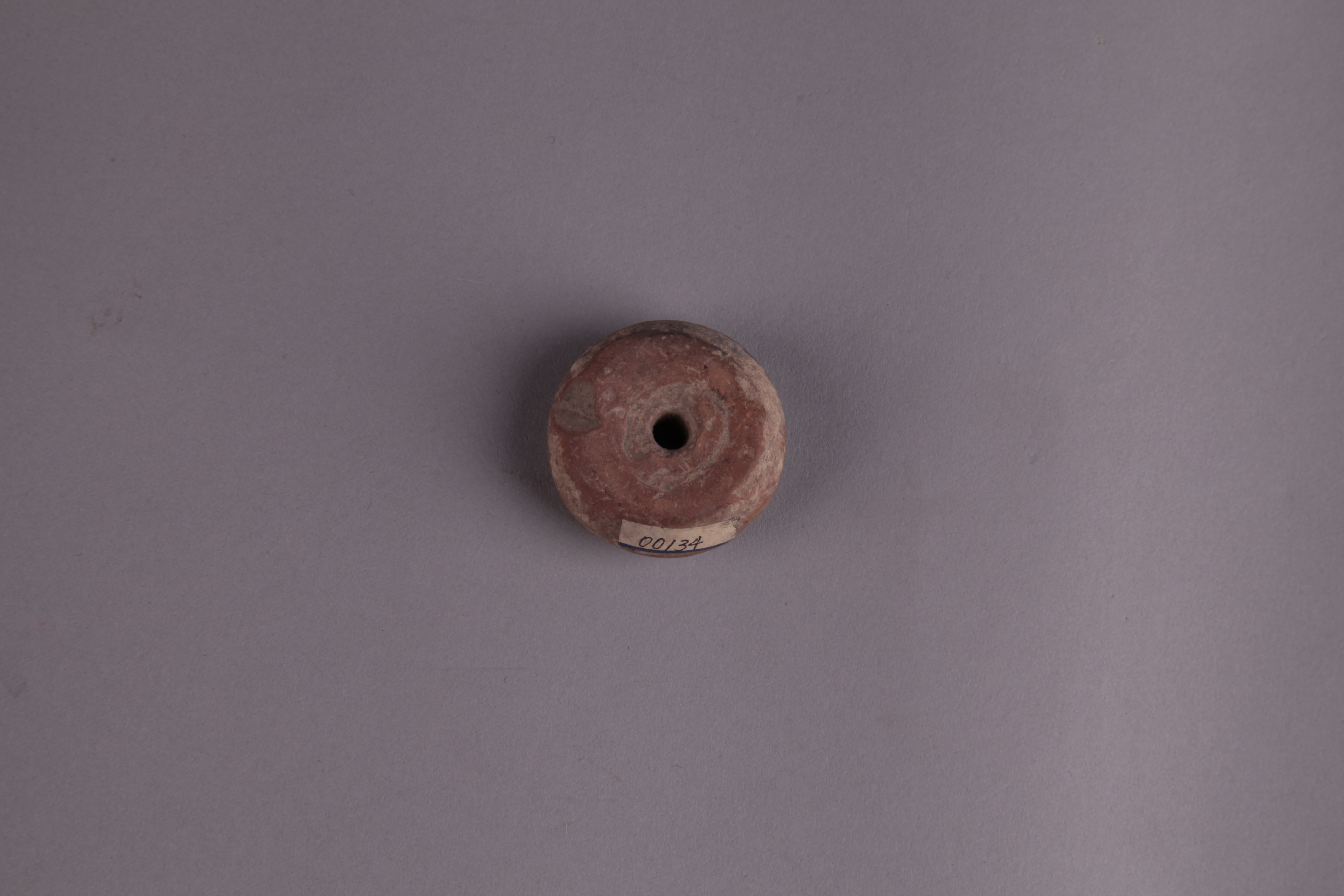 新石器时代红陶纺轮 00134