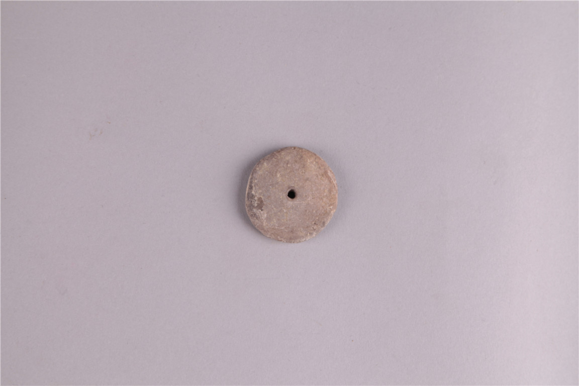 新石器时代灰陶纺轮 00222